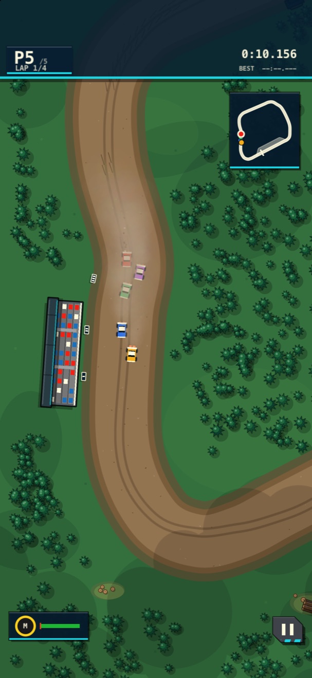 Rally cars on a dirt stage through the forest